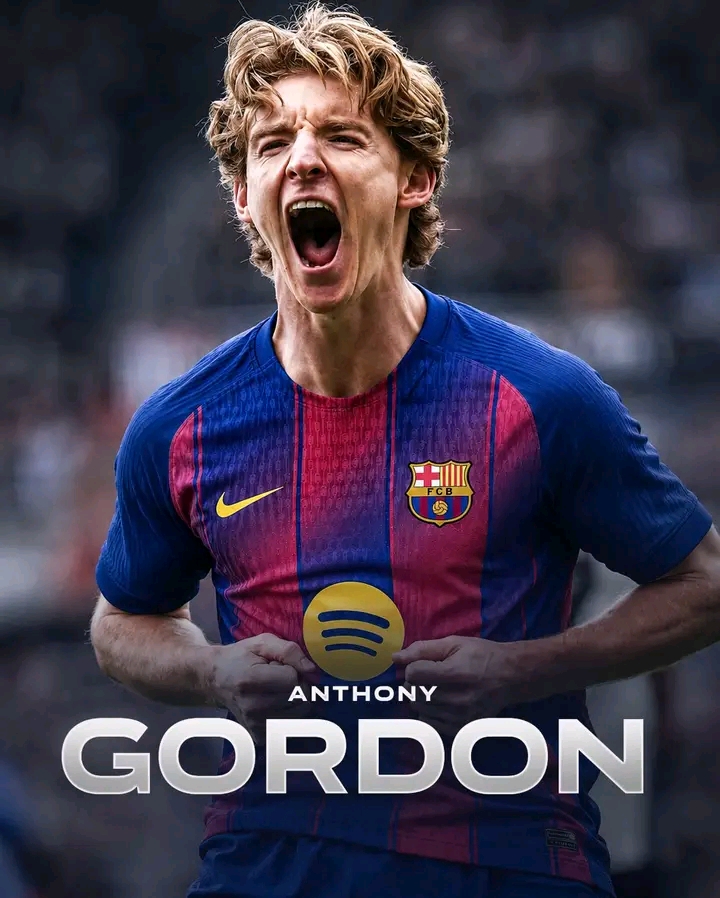 FC Barcelona ay si rasmi ah ugu dhawaatay heshiiska xiddiga garabka uga ciyaara Newcastle United F.C. ee Anthony Gordon